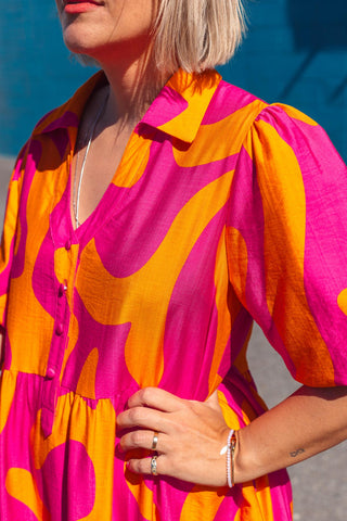 Peggy Dress - Neon Pink