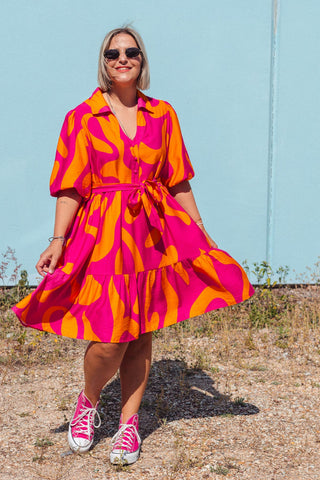 Peggy Dress - Neon Pink