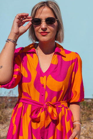 Peggy Dress - Neon Pink