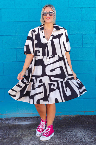 Peggy Dress - Monochrome