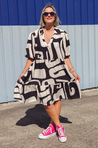 Peggy Dress - Monochrome