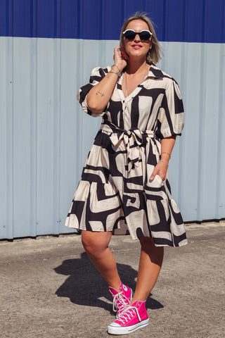 Peggy Dress - Monochrome