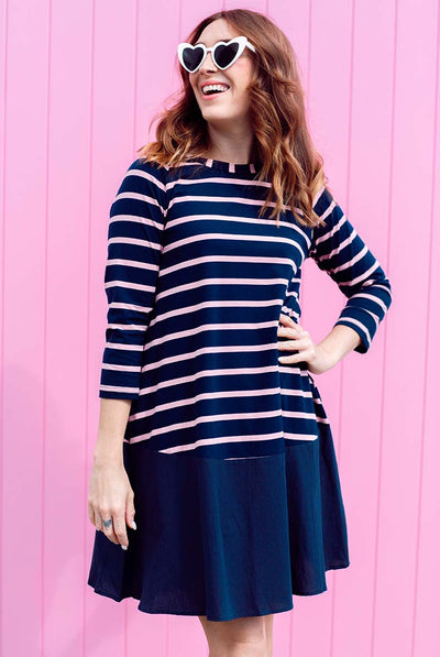 Piper Dress - Pink/Navy