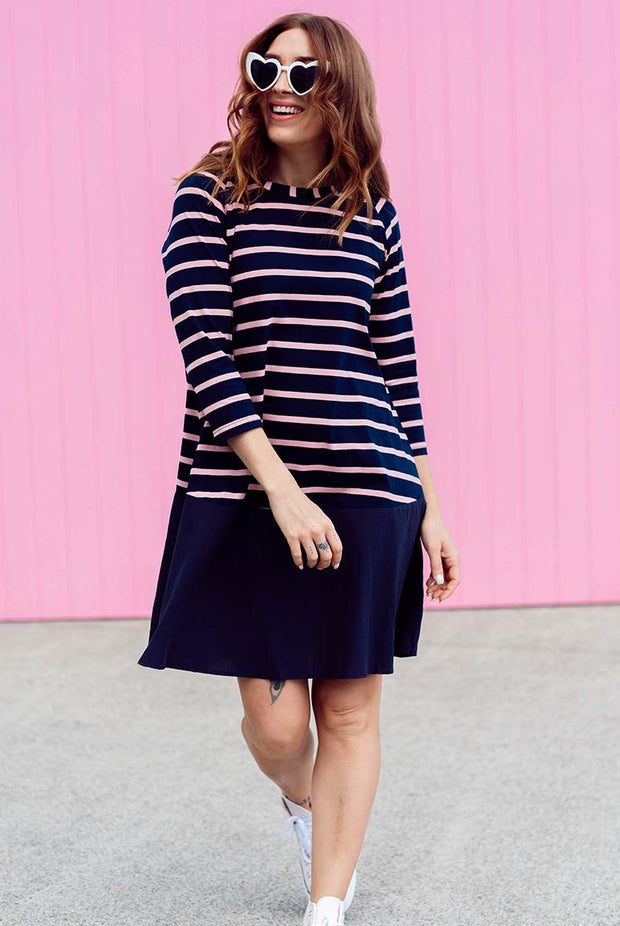 Piper Dress - Pink/Navy