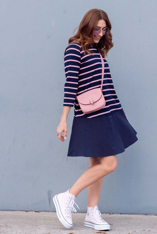 Piper Dress - Pink/Navy