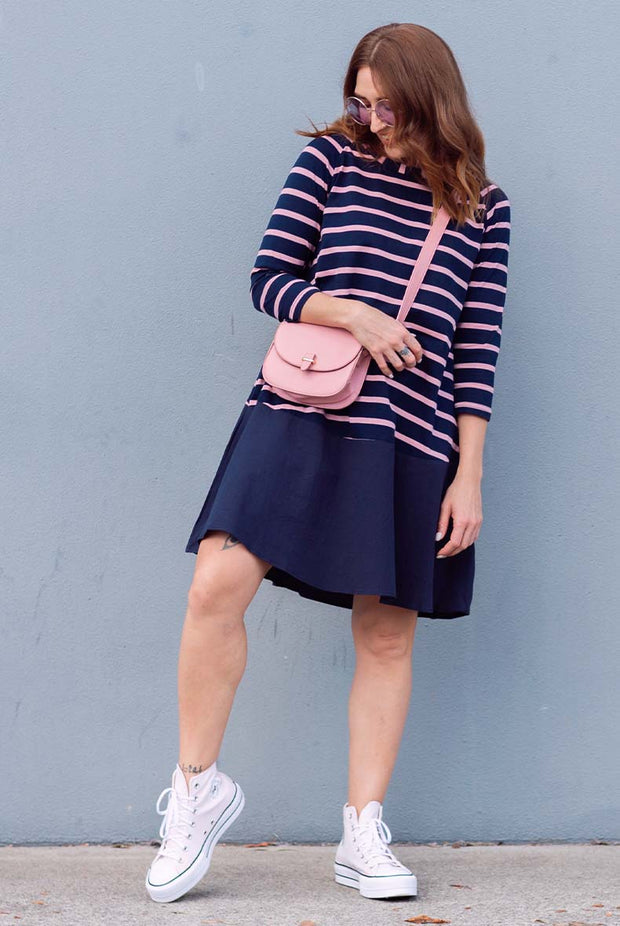 Piper Dress - Pink/Navy