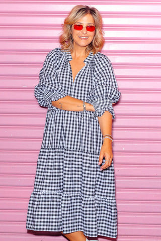 Priya Dress - Black Check