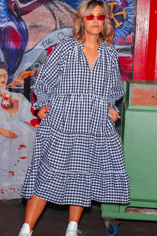 Priya Dress - Black Check