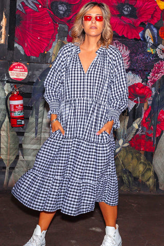 Priya Dress - Black Check