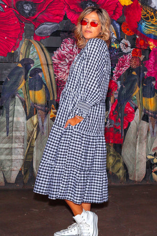 Priya Dress - Black Check