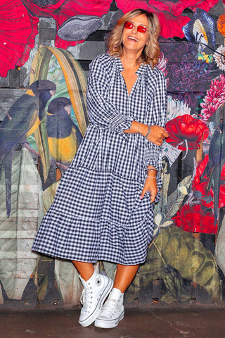 Priya Dress - Black Check