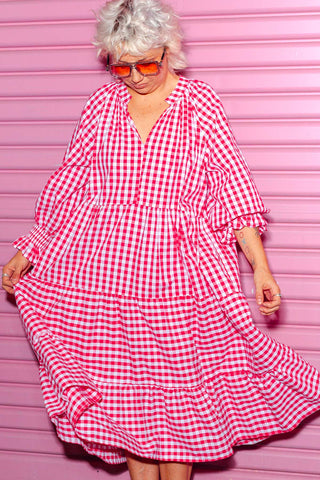 Priya Dress - Red Check
