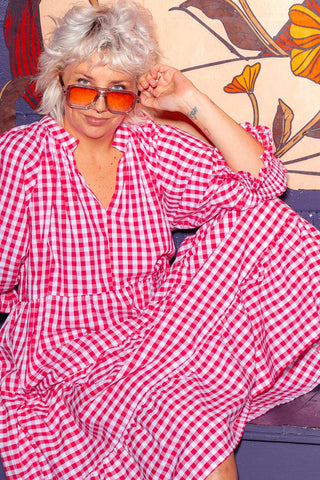 Priya Dress - Red Check