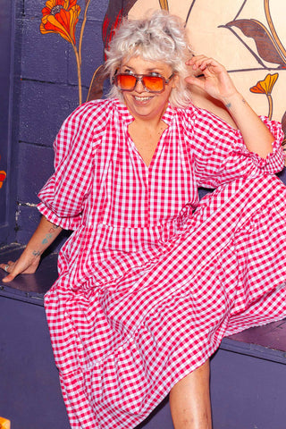Priya Dress - Red Check
