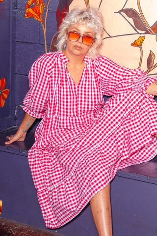 Priya Dress - Red Check