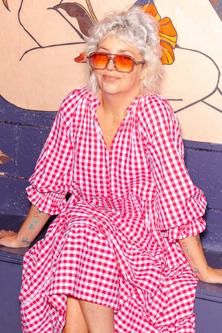 Priya Dress - Red Check
