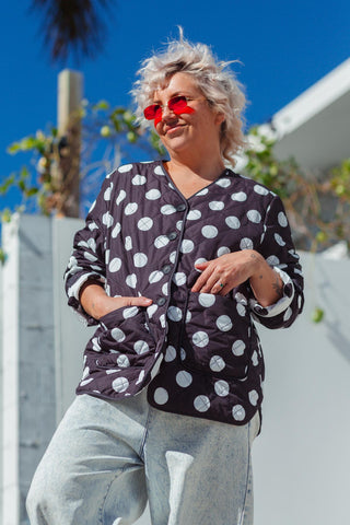 Quilted Reversible Jacket - Polka