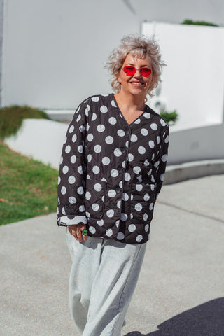 Quilted Reversible Jacket - Polka