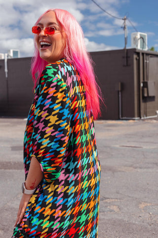 Brixton Shirt - Rainbow Houndstooth