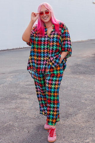 Brixton Shirt - Rainbow Houndstooth