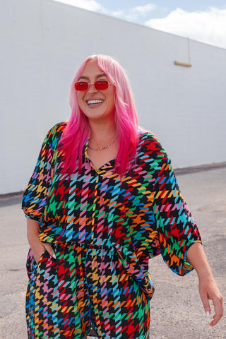 Brixton Shirt - Rainbow Houndstooth