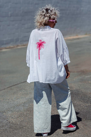 Raya Top - Pink Palms