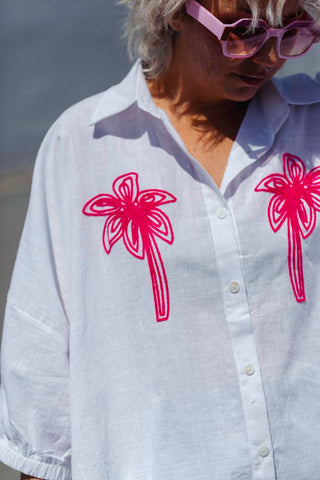 Raya Top - Pink Palms