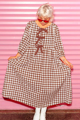 Ribbon Dress - Coffee