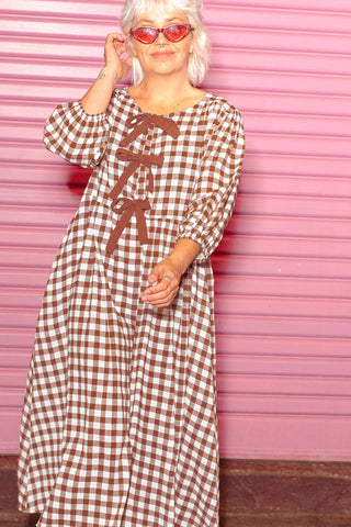 Ribbon Dress - Coffee