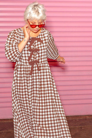 Ribbon Dress - Coffee