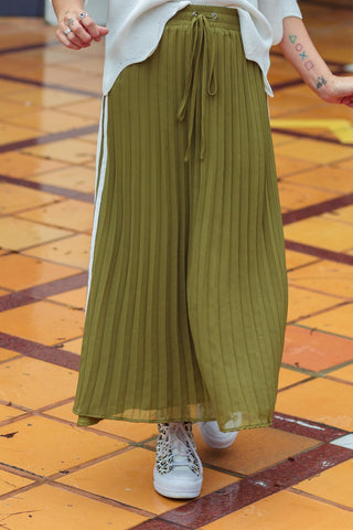 Ava Pleated Skirt - Khaki