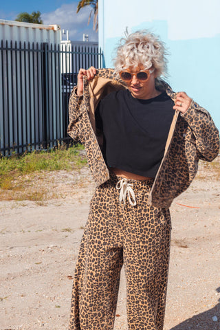 Street Denim Jacket - Leopard