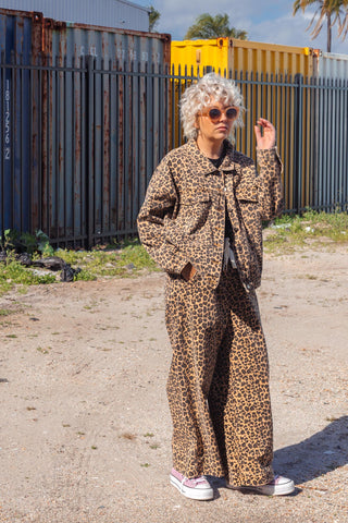Street Denim Jacket - Leopard