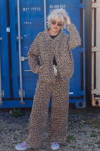 Street Denim Jacket - Leopard
