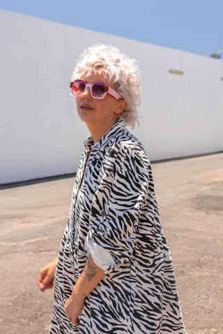 SS Denim Dress - Zebra