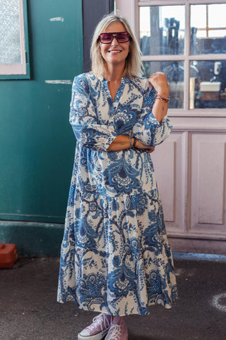 Samara Dress - Blue Paisley