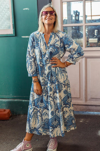 Samara Dress - Blue Paisley