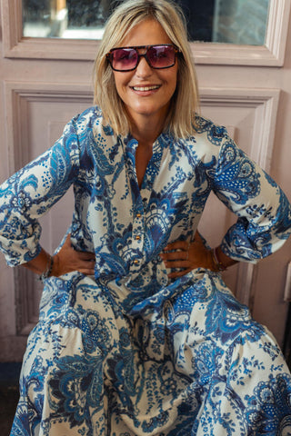 Samara Dress - Blue Paisley