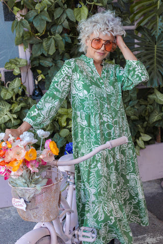 Samara Dress - Green Paisley