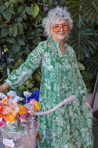 Samara Dress - Green Paisley