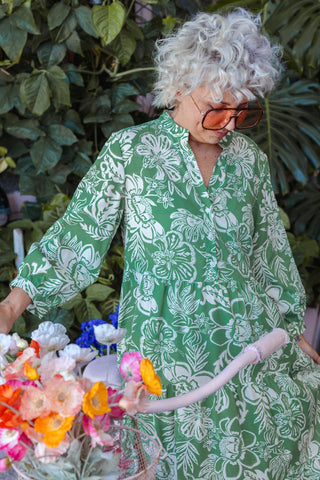 Samara Dress - Green Paisley