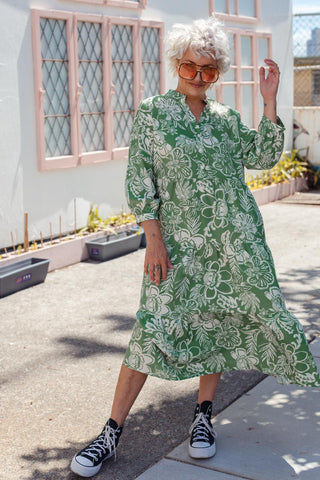 Samara Dress - Green Paisley