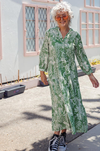 Samara Dress - Green Paisley