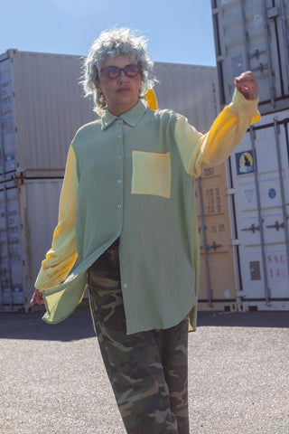 Saskia Shirt - Lemon & Sage
