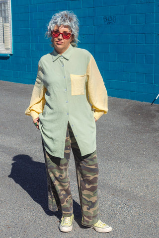 Saskia Shirt - Lemon & Sage