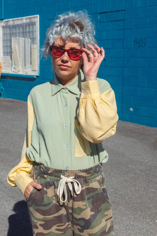 Saskia Shirt - Lemon & Sage