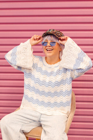 Scout Knit - Blue & White