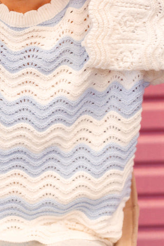 Scout Knit - Blue & White