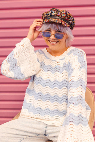 Scout Knit - Blue & White