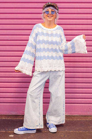 Scout Knit - Blue & White